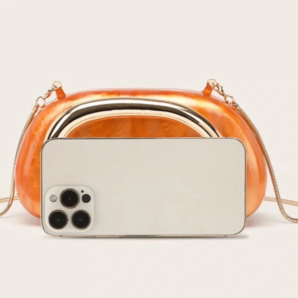 Orange Crossbody Clutch Bag